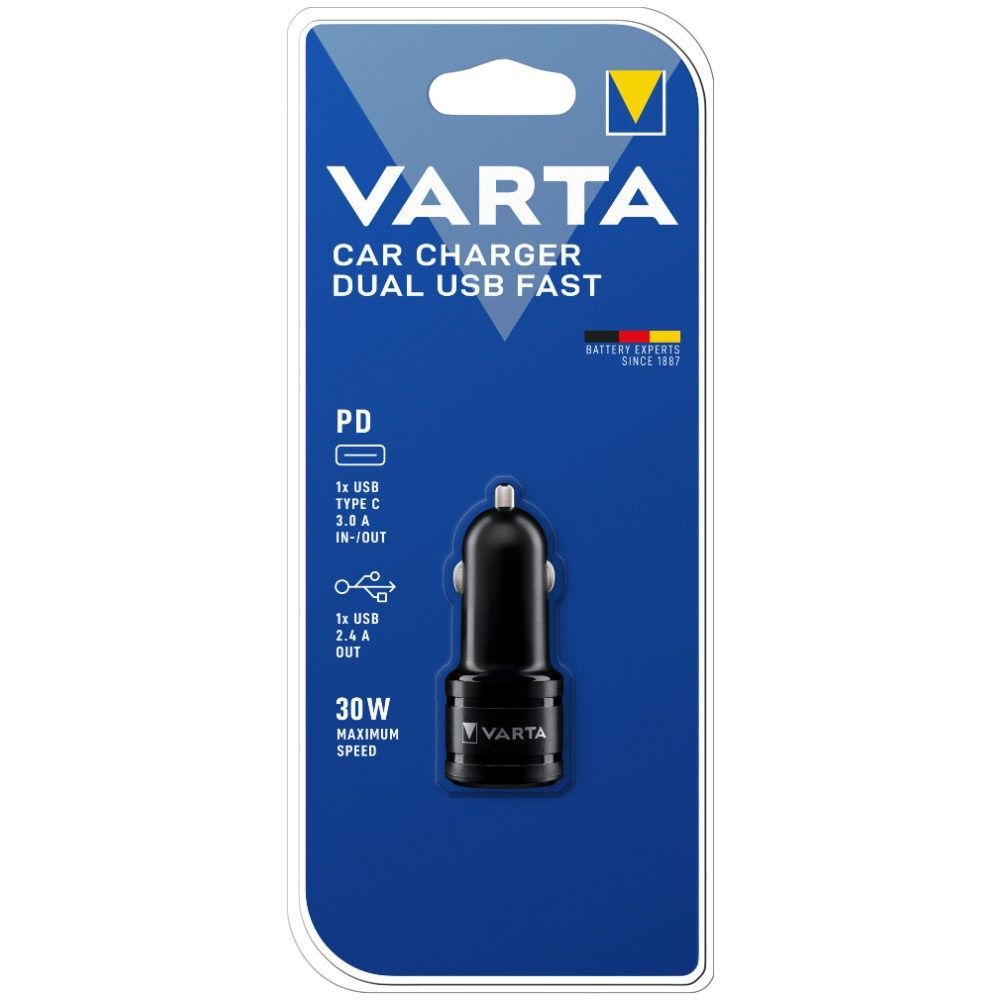 Varta Car Charger Dual USB Fast Black Varta Car Charger Dual USB Fast Black