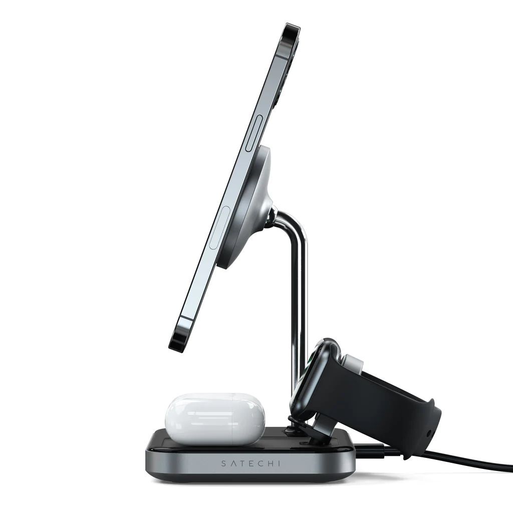 Satechi 3 in 1 Magnetic Wireless Charging Stand Black/Grey Satechi 3 in 1 Magnetic Wireless Charging Stand Black/Grey