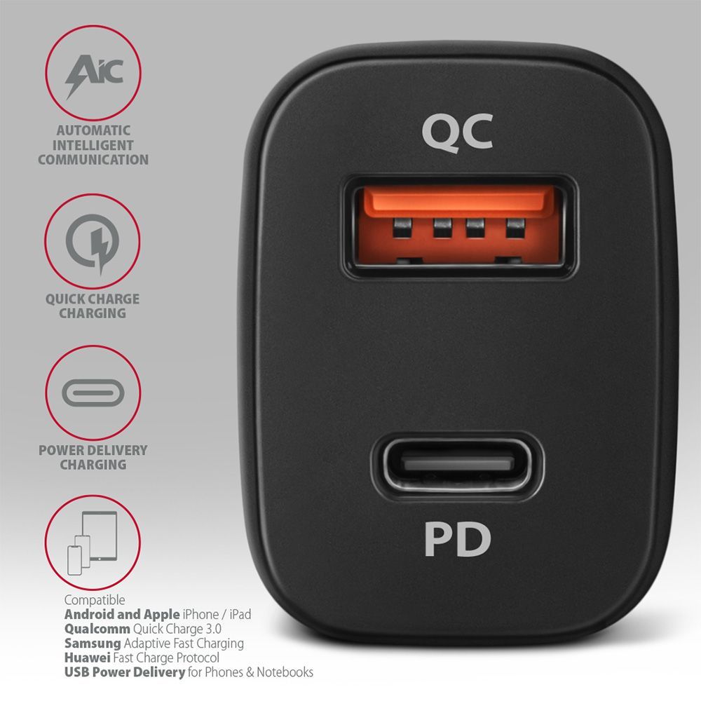 AXAGON PWC-PQ38 PD & QC Car Charger 38W Black AXAGON PWC-PQ38 PD & QC Car Charger 38W Black