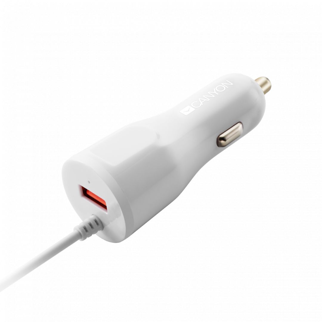 Canyon CNE-CCA033W Car Charger with built-in Lightning cable White Canyon CNE-CCA033W Car Charger with built-in Lightning cable White