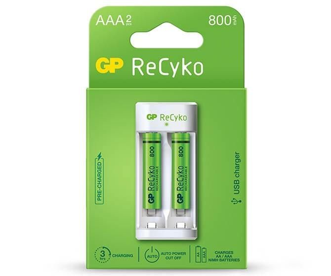 GP ReCyko Eco E211 akkutöltő + 2×AAA GP ReCyko 800 GP ReCyko Eco E211 akkutöltő + 2×AAA GP ReCyko 800