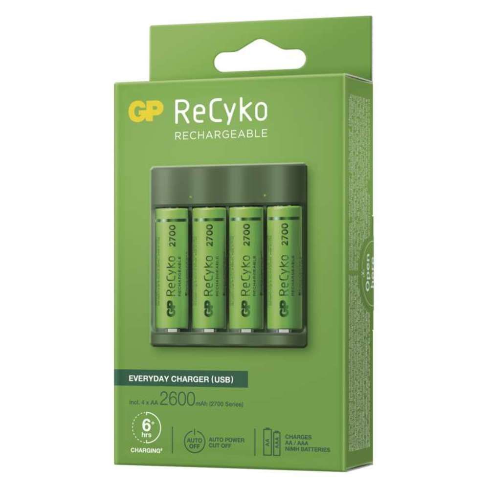 GP ReCyko B421 akkutöltő + 4×AA GP ReCyko 2700 GP ReCyko B421 akkutöltő + 4×AA GP ReCyko 2700