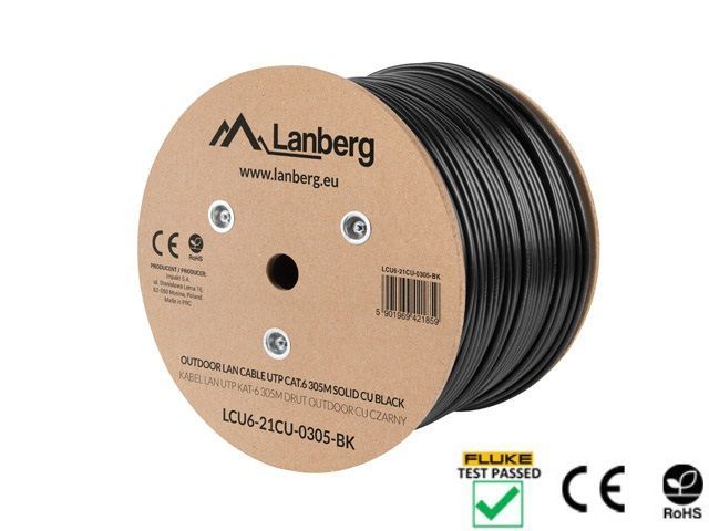 Lanberg CAT.6a U/UTP Installation cable 305m Black Lanberg CAT.6a U/UTP Installation cable 305m Black