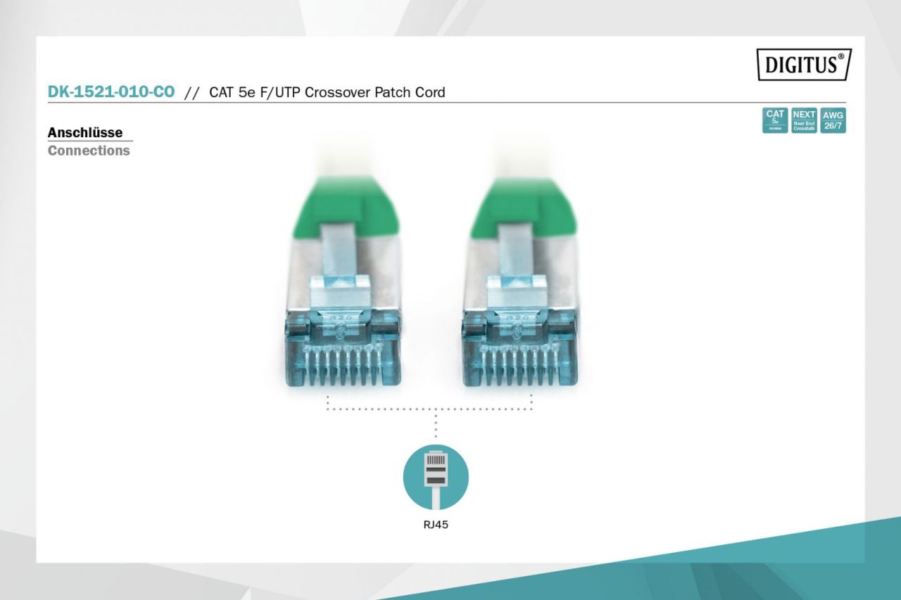 Digitus CAT5e F-UTP Patch Cable 1m Grey Digitus CAT5e F-UTP Patch Cable 1m Grey