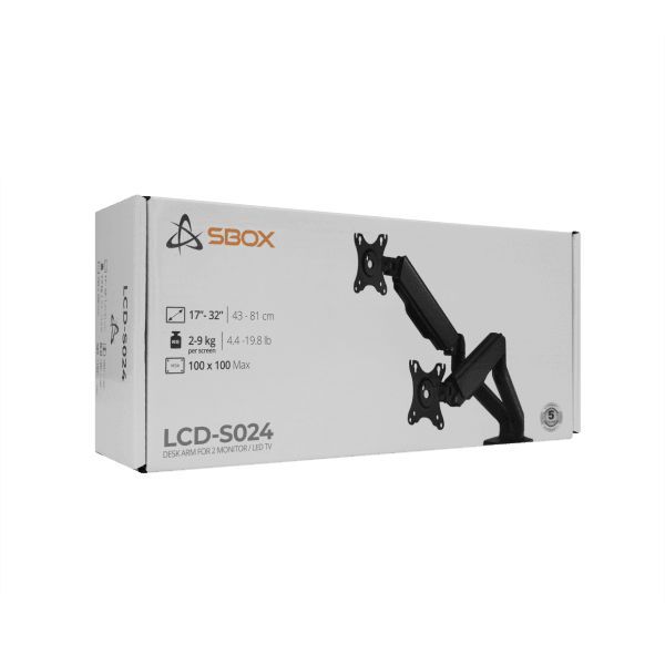 SBOX LCD-S024-2 Desktop Mount 17"-32" Black SBOX LCD-S024-2 Desktop Mount 17"-32" Black