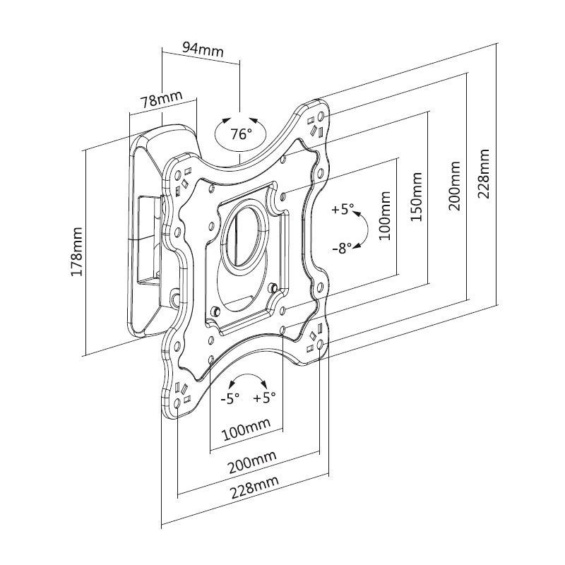 Stell SHO 7500 TV Wall Mount Fix 23"-42" Black Stell SHO 7500 TV Wall Mount Fix 23"-42" Black