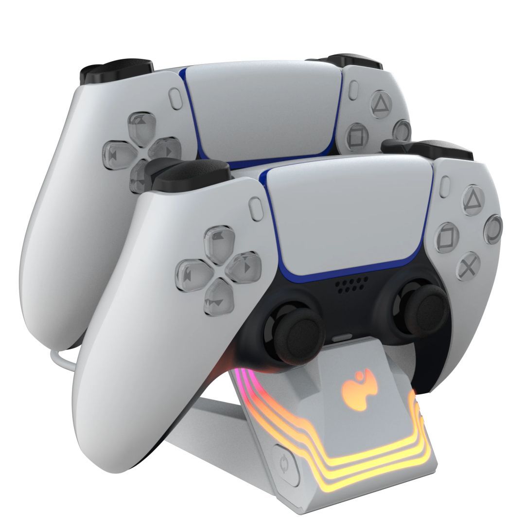 PDP PlayStation 5 White Afterglow Wave Dual Charger PDP PlayStation 5 White Afterglow Wave Dual Charger