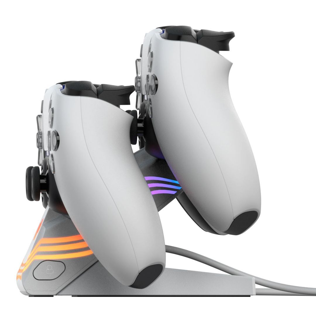 PDP PlayStation 5 White Afterglow Wave Dual Charger PDP PlayStation 5 White Afterglow Wave Dual Charger