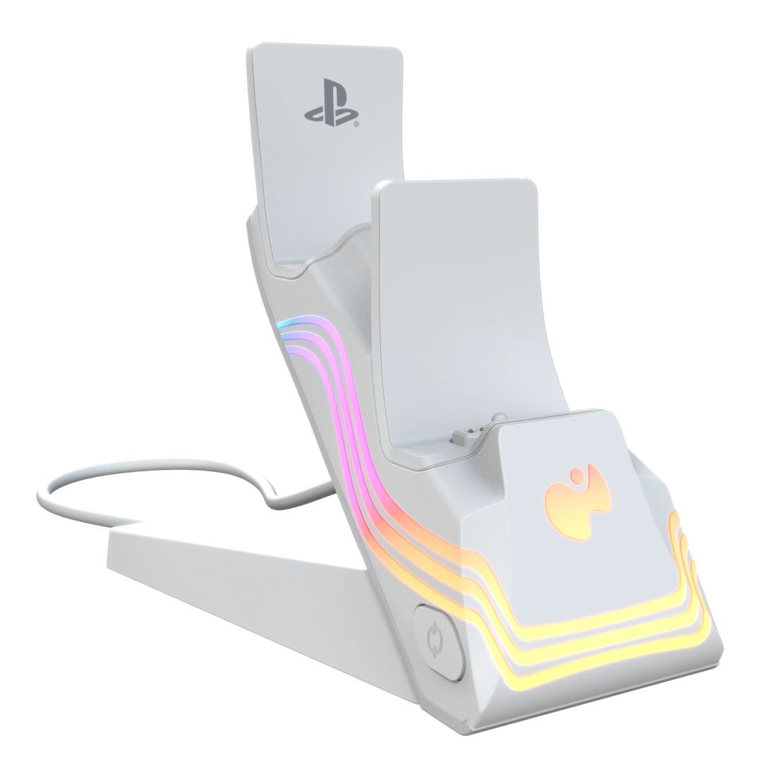 PDP PlayStation 5 White Afterglow Wave Dual Charger PDP PlayStation 5 White Afterglow Wave Dual Charger