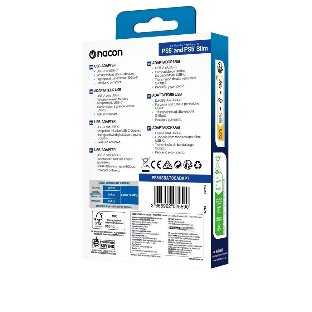 Nacon PS5 USB-A/USB-C adapter Nacon PS5 USB-A/USB-C adapter
