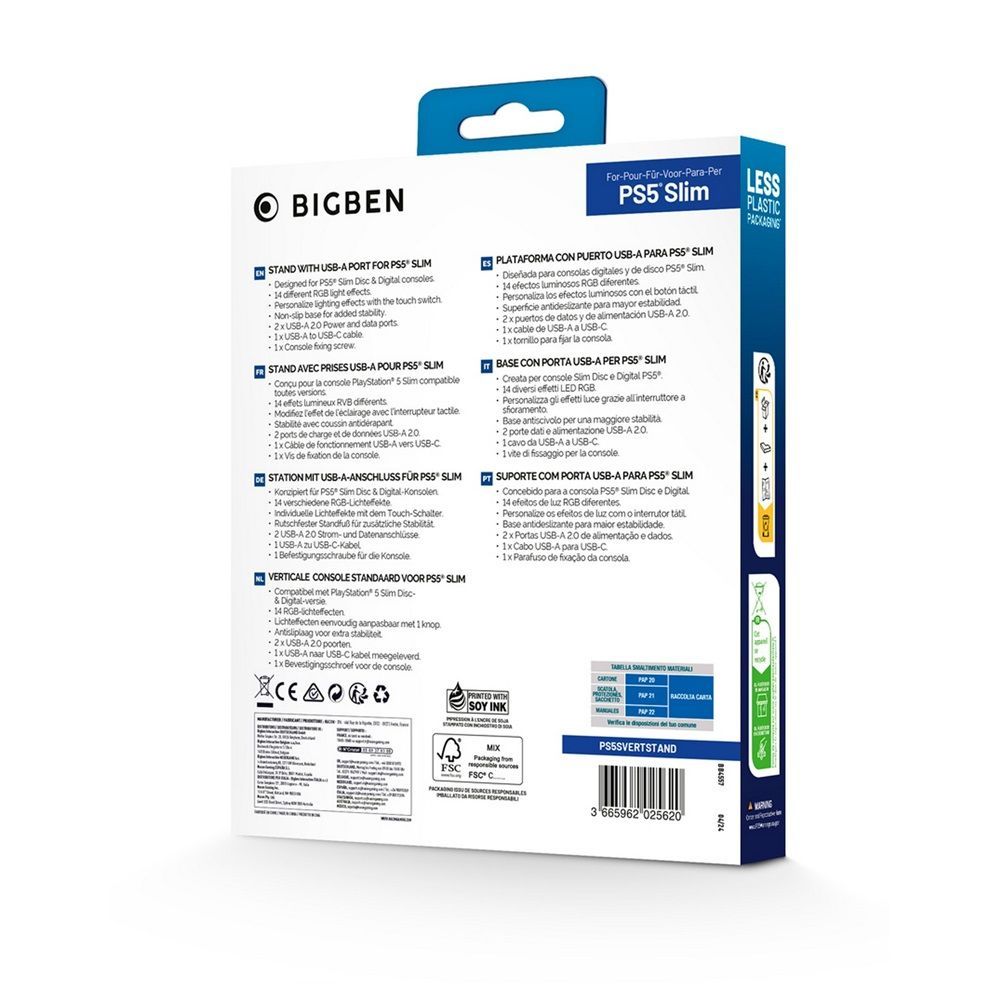 Bigben Interactive PS5 Slim USB-A portos függőleges állvány Bigben Interactive PS5 Slim USB-A portos függőleges állvány