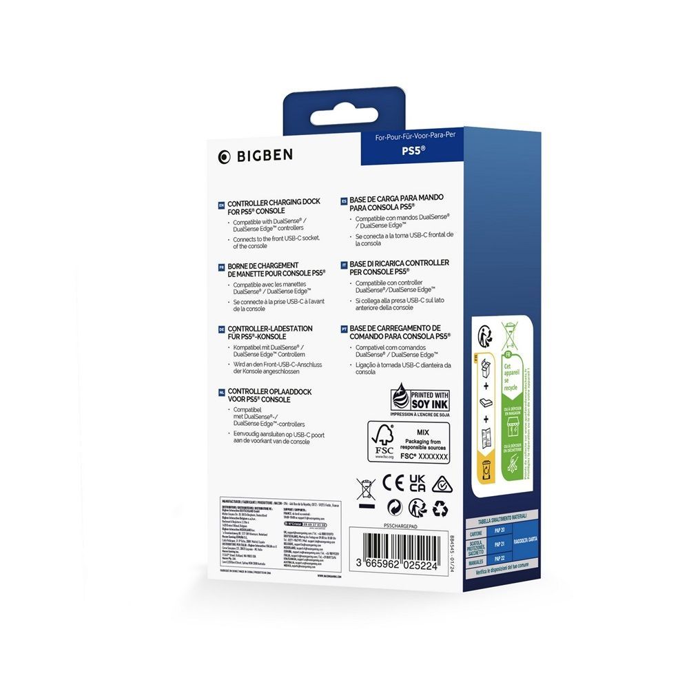 Bigben Interactive PS5 kontroller töltő állomás Black Bigben Interactive PS5 kontroller töltő állomás Black