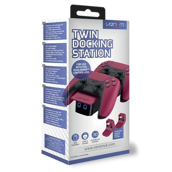 Venom VS5010 PS5 Twin Docking Station Cosmic Red Venom VS5010 PS5 Twin Docking Station Cosmic Red