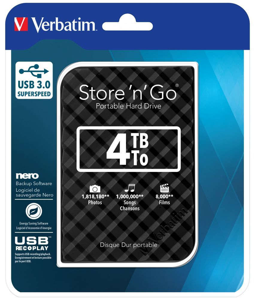 Verbatim 4TB 2,5" USB3.0 Store "n" Go Black