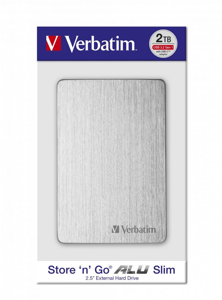 Verbatim 2TB 2,5" USB3.2 Store "n" Go Alu Slim Silver Verbatim 2TB 2,5" USB3.2 Store "n" Go Alu Slim Silver