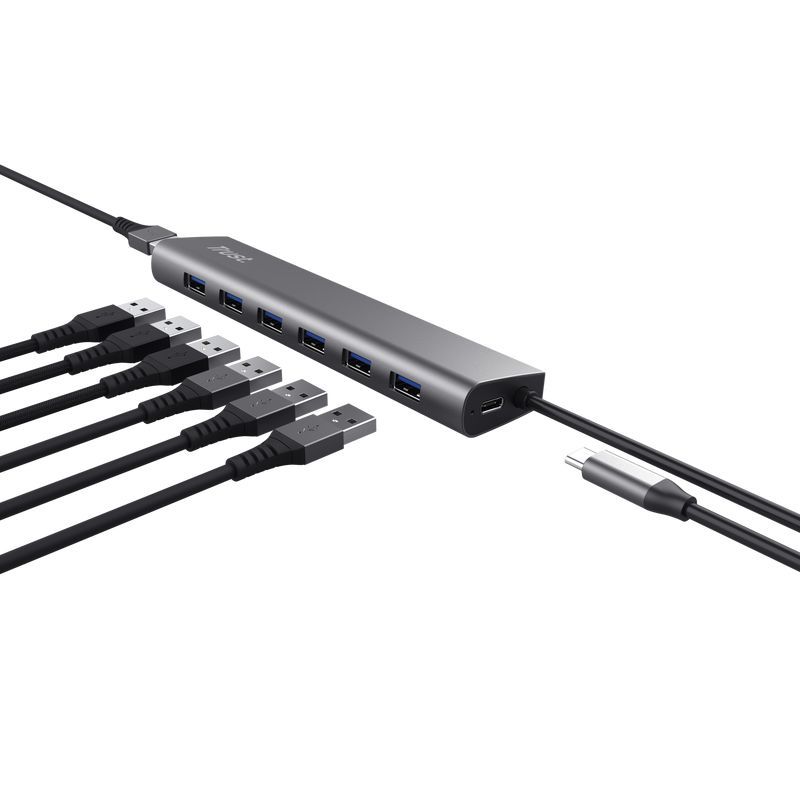 Trust Halyx 7 Port USB 3.2 Gen1 Hub Black Trust Halyx 7 Port USB 3.2 Gen1 Hub Black