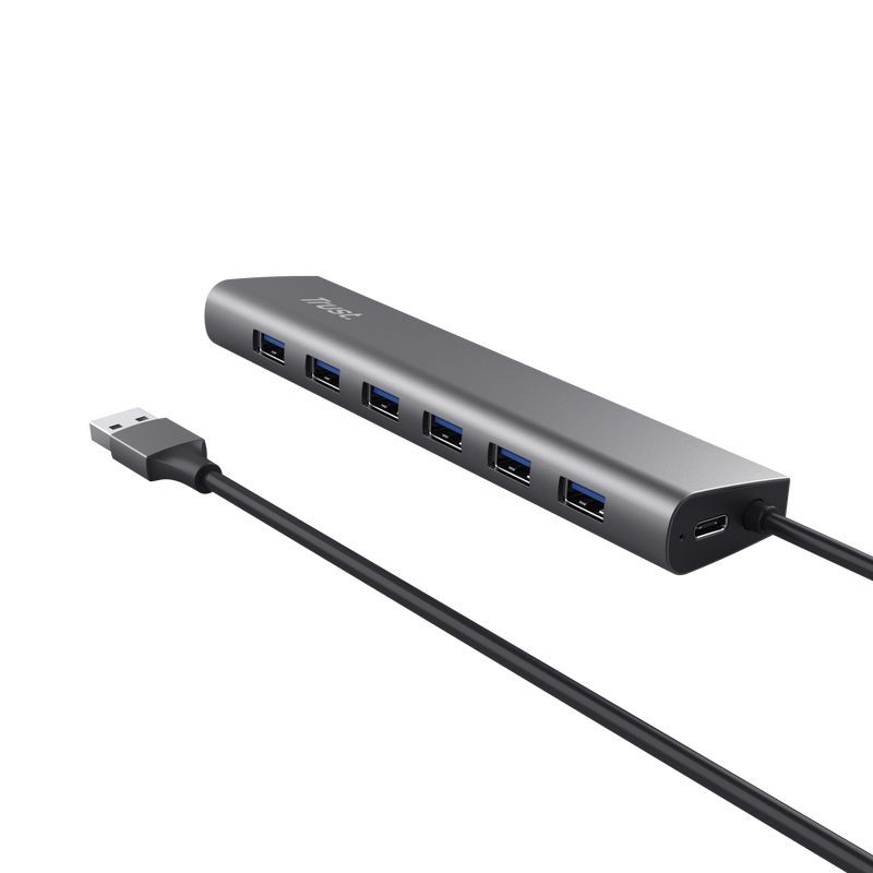 Trust Halyx 7 Port USB 3.2 Gen1 Hub Black Trust Halyx 7 Port USB 3.2 Gen1 Hub Black