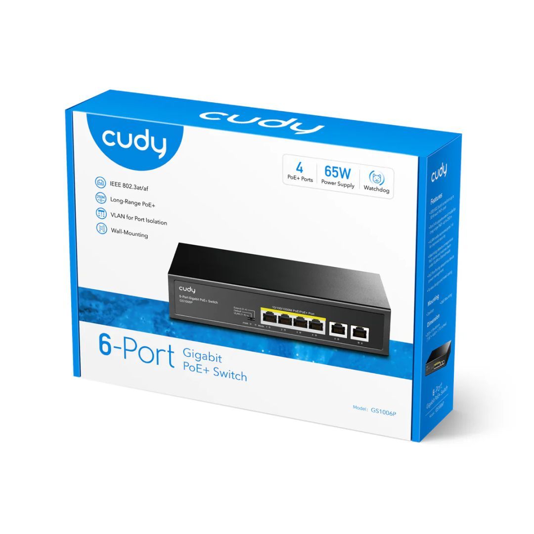 Cudy GS1006P 4-GbE PoE Switch with 2 Uplink GbE Cudy GS1006P 4-GbE PoE Switch with 2 Uplink GbE