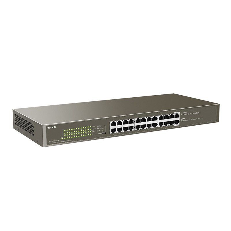 Tenda TEG1124P-4-250W 24-Port Gigabit Desktop Switch with 24-Port PoE Tenda TEG1124P-4-250W 24-Port Gigabit Desktop Switch with 24-Port PoE