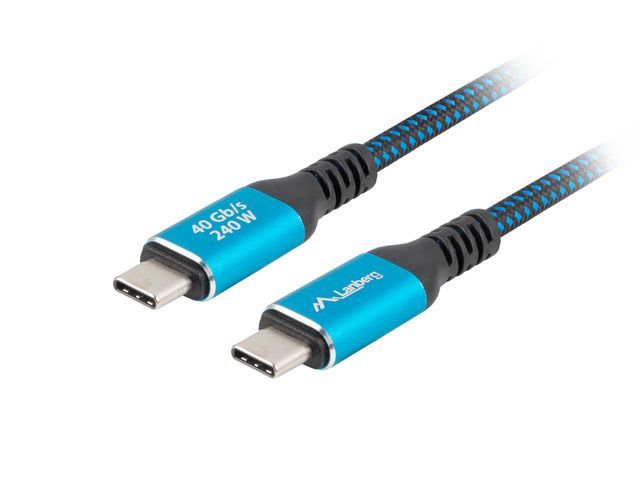 Lanberg USB-C 4.0 Cable 0,5m Black/Blue