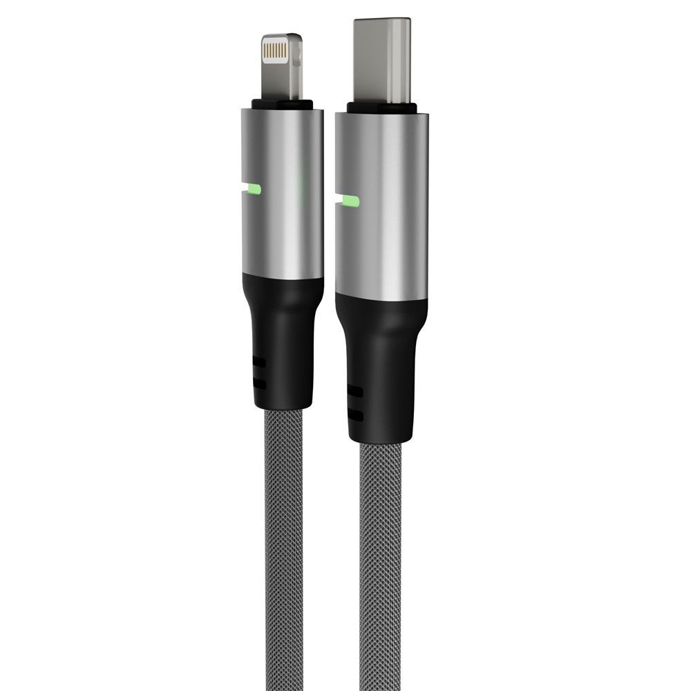 Avax CB635 STEELY LED USB-C - Lightning 1m Black Avax CB635 STEELY LED USB-C - Lightning 1m Black