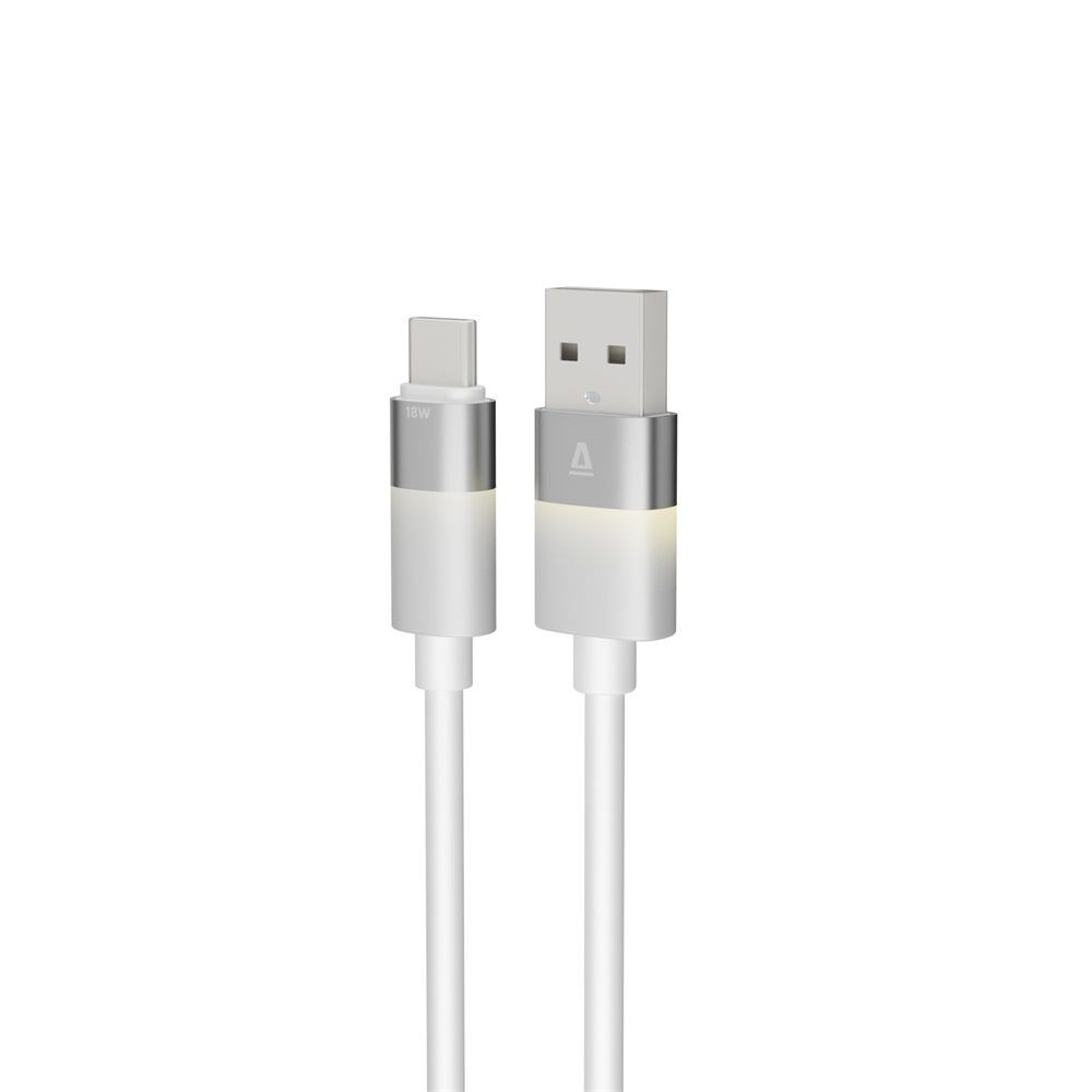 Avax CB313 GLOWY USB-A - USB-C cable 2m White Avax CB313 GLOWY USB-A - USB-C cable 2m White
