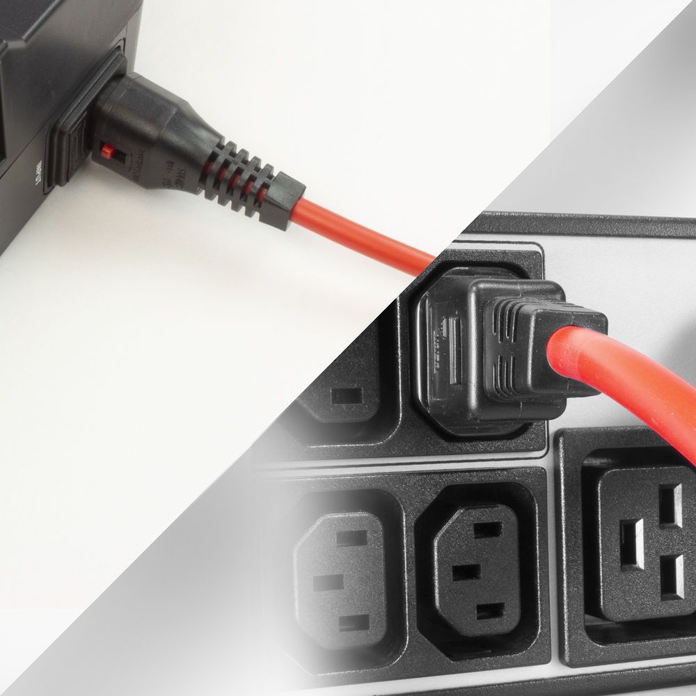 ACT Powercord C13 IEC Lock - C14 2m Red ACT Powercord C13 IEC Lock - C14 2m Red