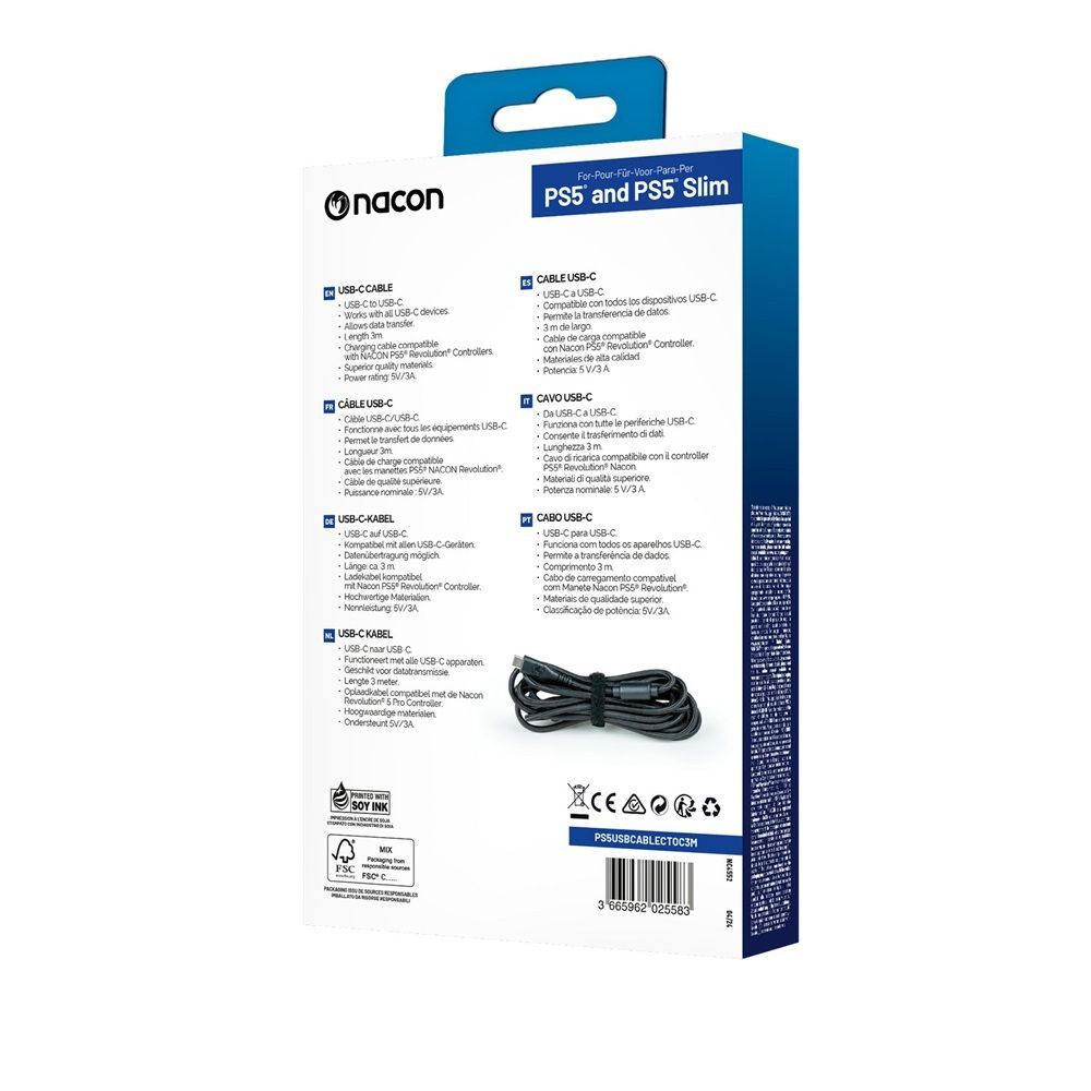 Nacon PS5 USB-C kábel Black Nacon PS5 USB-C kábel Black
