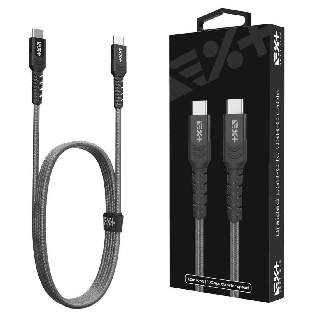 Next One Braided USB-C to USB-C Cable Space Gray Next One Braided USB-C to USB-C Cable Space Gray