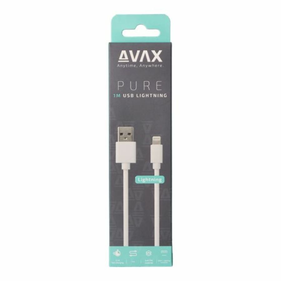 Avax USB-A to Lightning cable 1m White Avax USB-A to Lightning cable 1m White