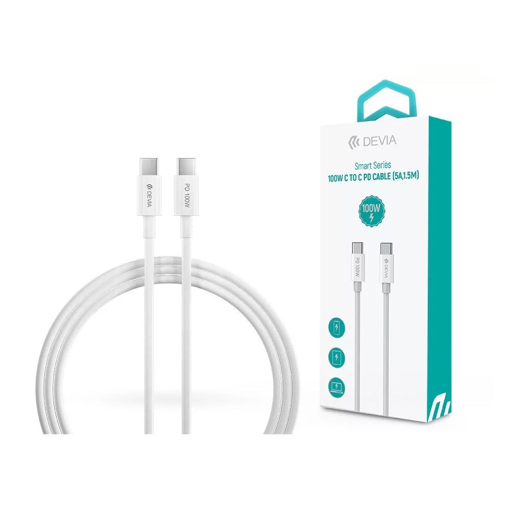 Devia Smart Series 100W C to C PD Cable White Devia Smart Series 100W C to C PD Cable White