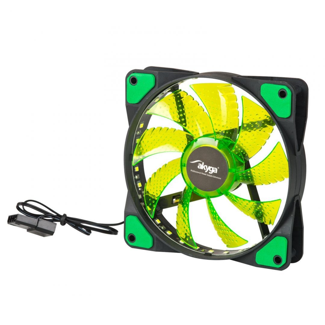 Akyga AW-12E-BG System Fan 12cm Green LED Akyga AW-12E-BG System Fan 12cm Green LED