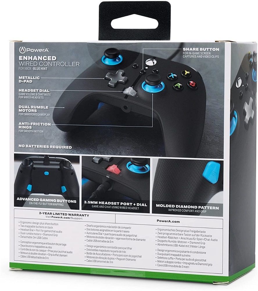 PowerA Enhanced Wired Xbox Series X|S USB Gamepad Blue Hint PowerA Enhanced Wired Xbox Series X|S USB Gamepad Blue Hint