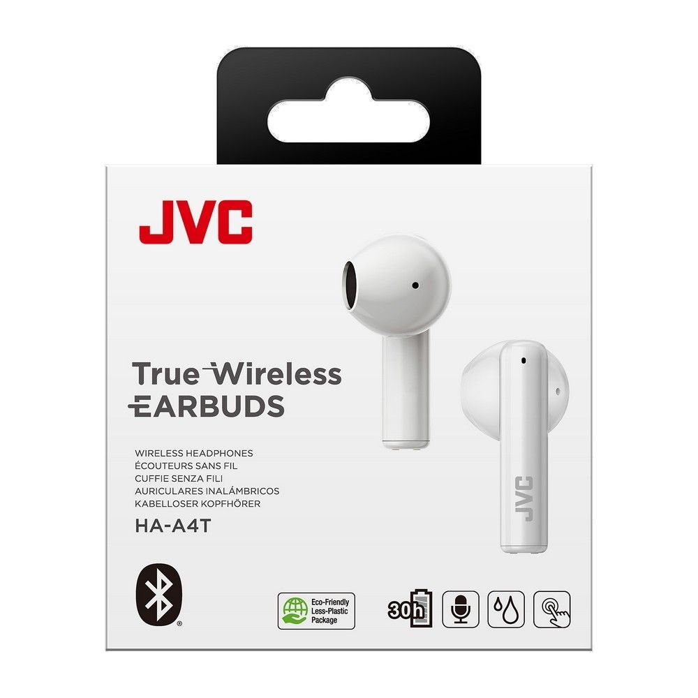JVC HA-A4T Wireless earbuds with comfortable sound and long-lasting playtime White JVC HA-A4T Wireless earbuds with comfortable sound and long-lasting playtime White