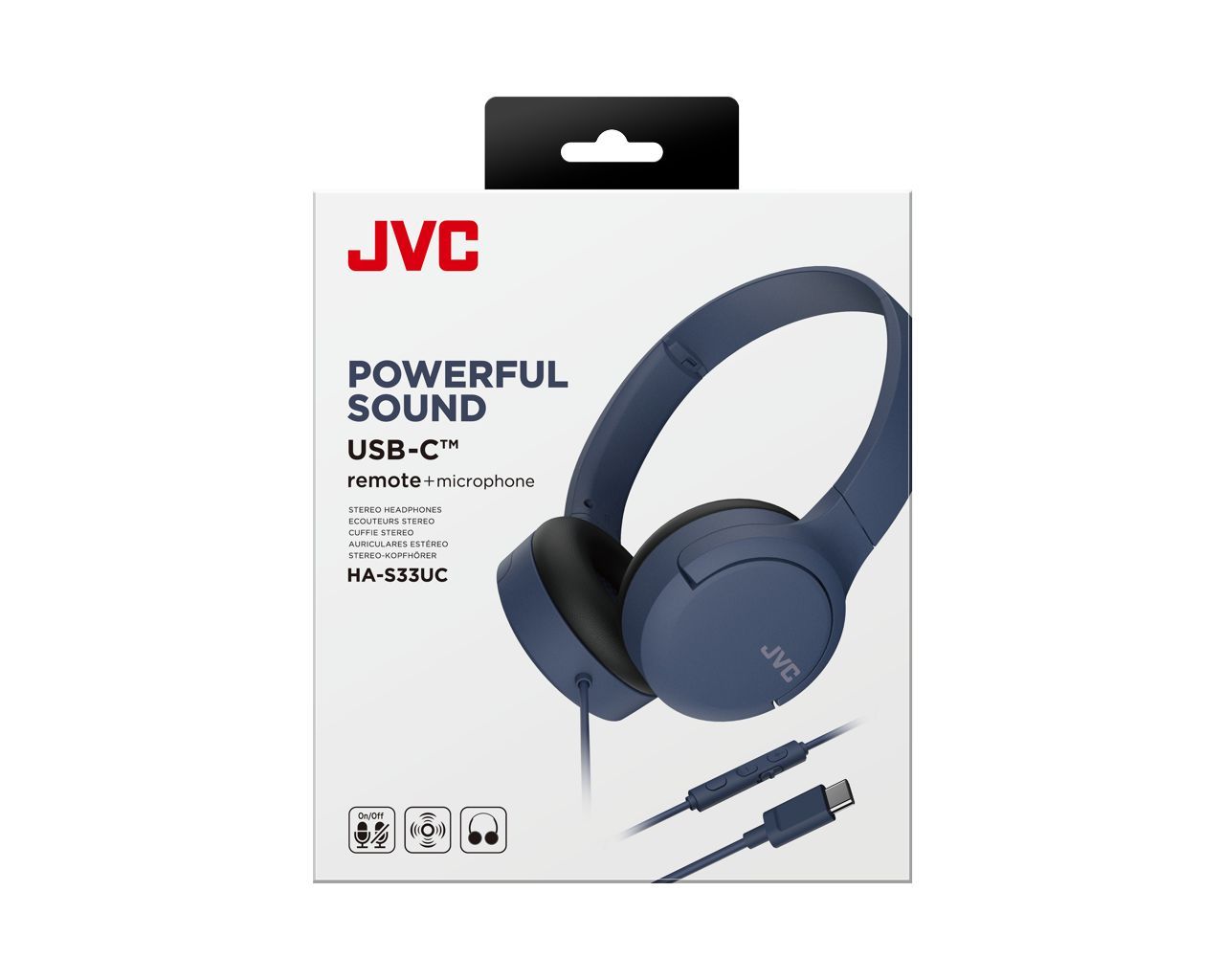 JVC HA-S33UC USB-C Headset Blue JVC HA-S33UC USB-C Headset Blue