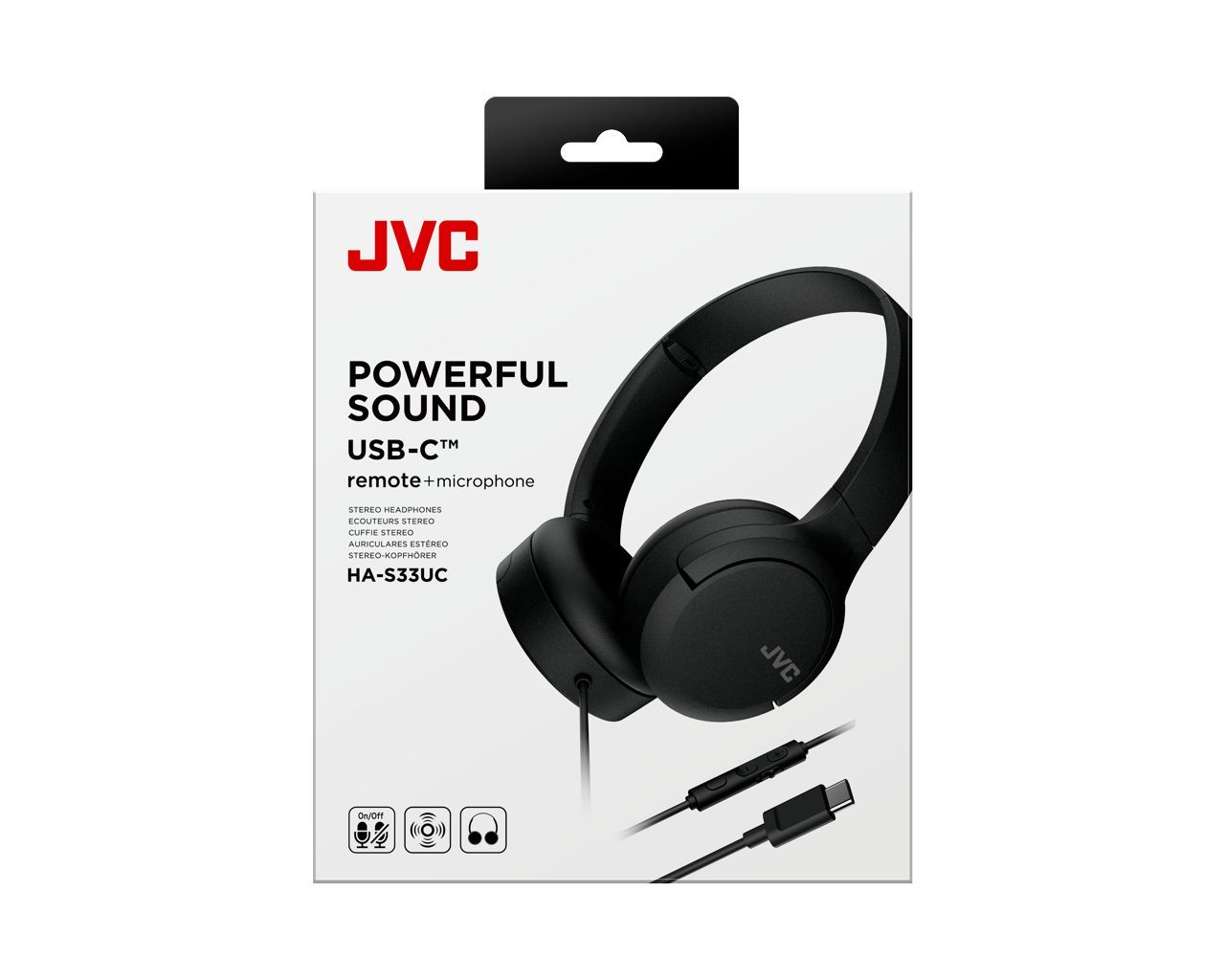 JVC HA-S33UC USB-C Headset Black JVC HA-S33UC USB-C Headset Black