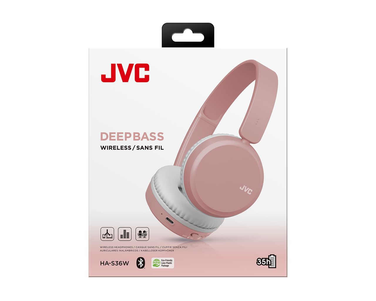 JVC HA-S36W Foldable Bluetooth on-ear Headphones Pink JVC HA-S36W Foldable Bluetooth on-ear Headphones Pink