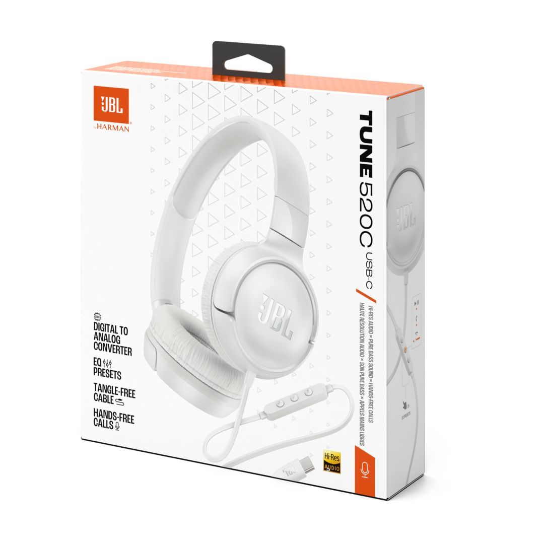 JBL Tune 520C USB-C Headset White JBL Tune 520C USB-C Headset White
