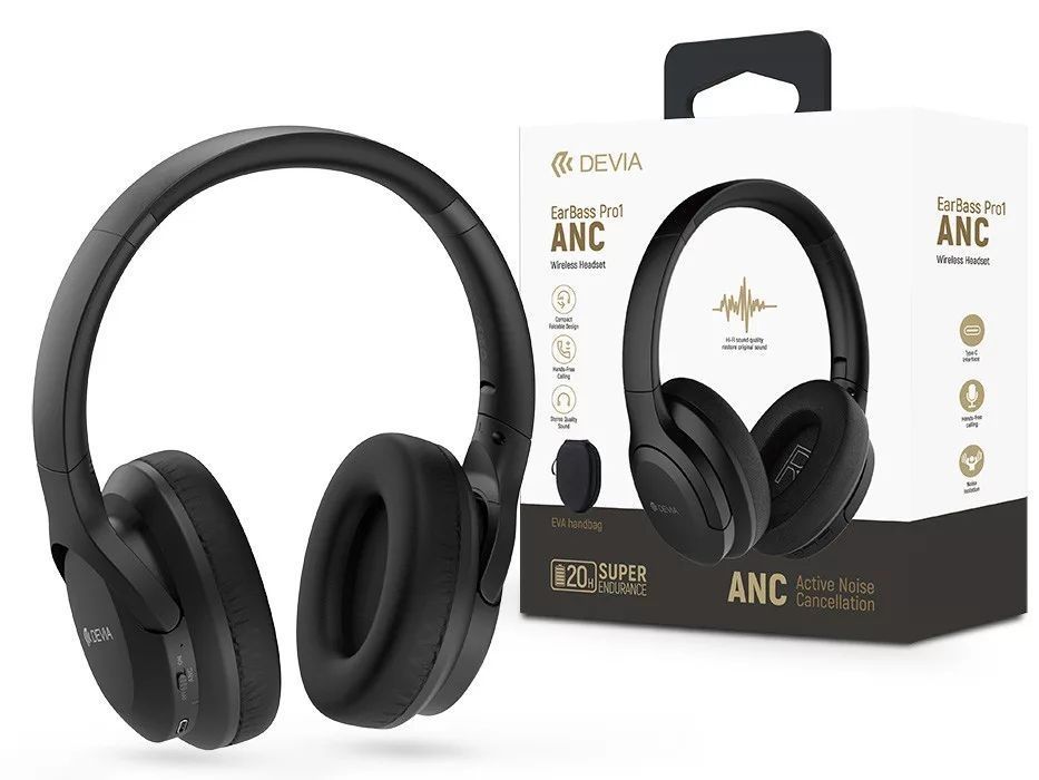 Devia ST104143 EarBass Pro1 ANC Bluetooth Headset Black Devia ST104143 EarBass Pro1 ANC Bluetooth Headset Black
