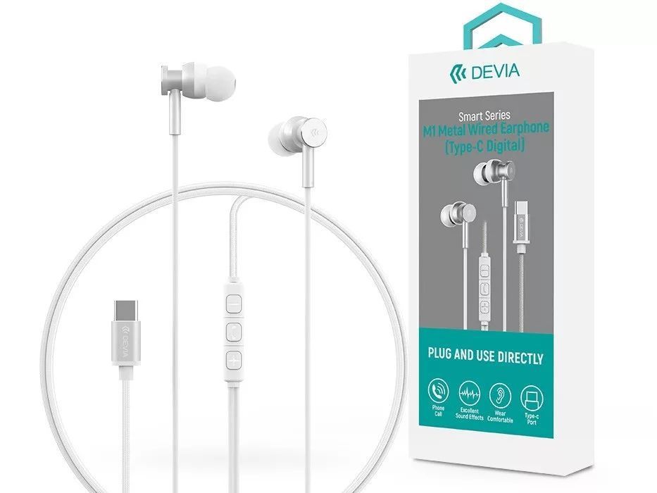 Devia ST108783 Smart Series M1 Metal In-Ear Headset White Devia ST108783 Smart Series M1 Metal In-Ear Headset White