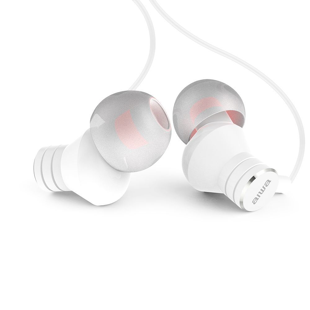 Aiwa ESTM-50WT In-Ear Headphone White Aiwa ESTM-50WT In-Ear Headphone White
