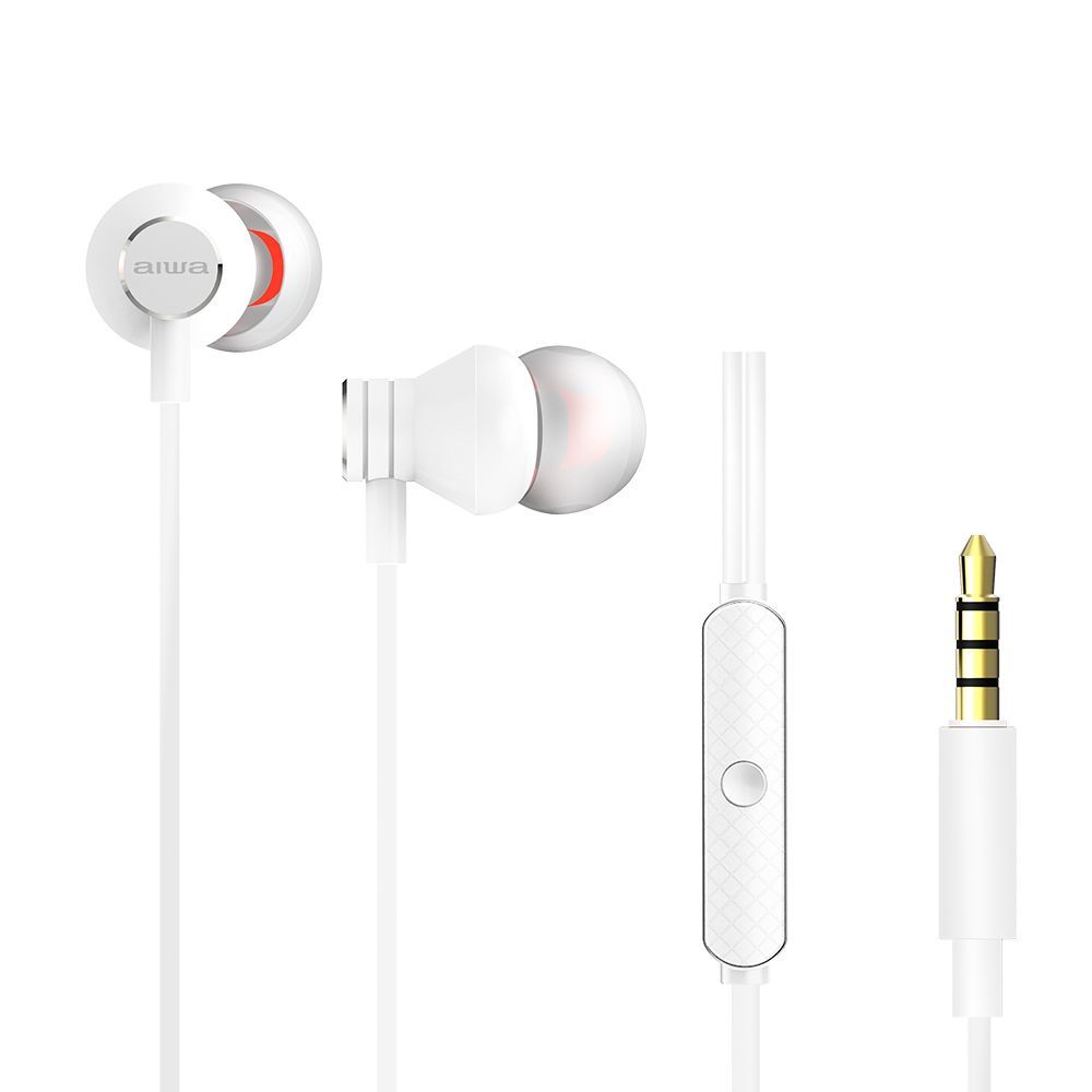 Aiwa ESTM-50WT In-Ear Headphone White Aiwa ESTM-50WT In-Ear Headphone White