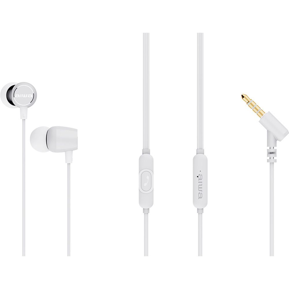 Aiwa ESTM-30WT In-Ear Headphone White Aiwa ESTM-30WT In-Ear Headphone White