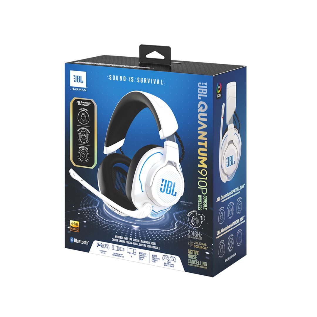 JBL Quantum 910P Console Bluetooth Gamer Headset White/Blue JBL Quantum 910P Console Bluetooth Gamer Headset White/Blue