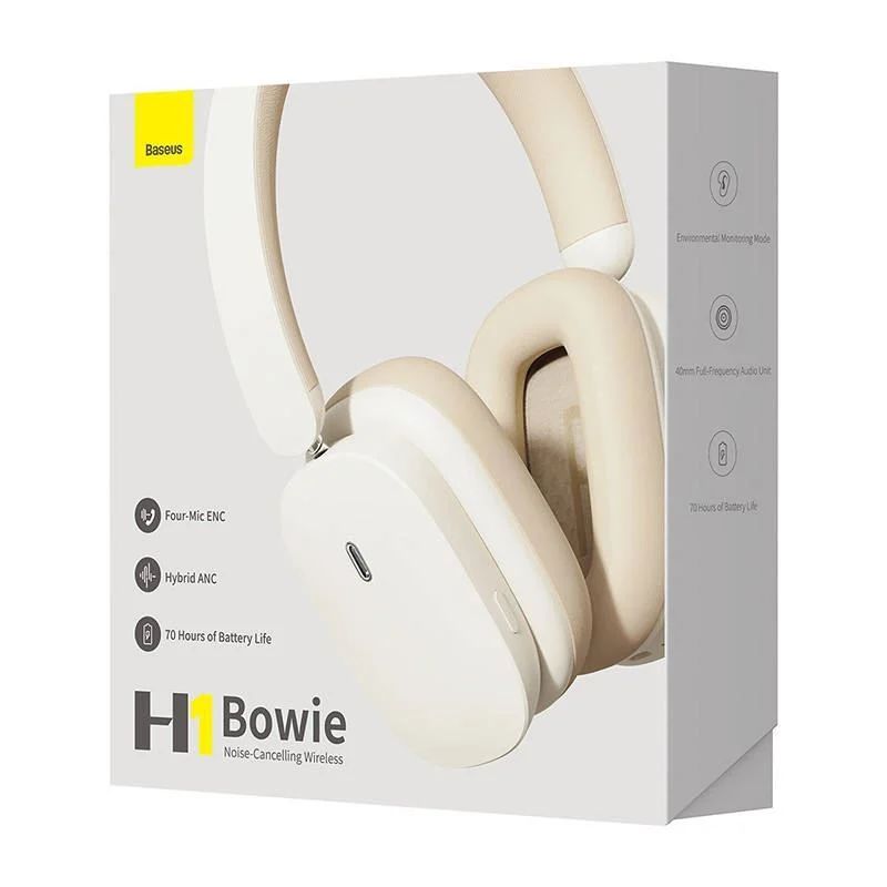 Baseus Bowie H1 Bluetooth Headset White Baseus Bowie H1 Bluetooth Headset White