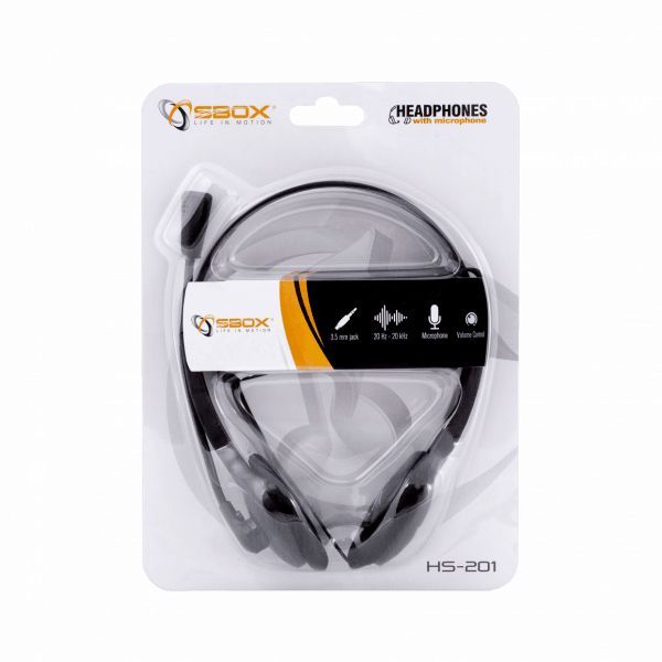 SBOX HS-201 Microphone Headset Black