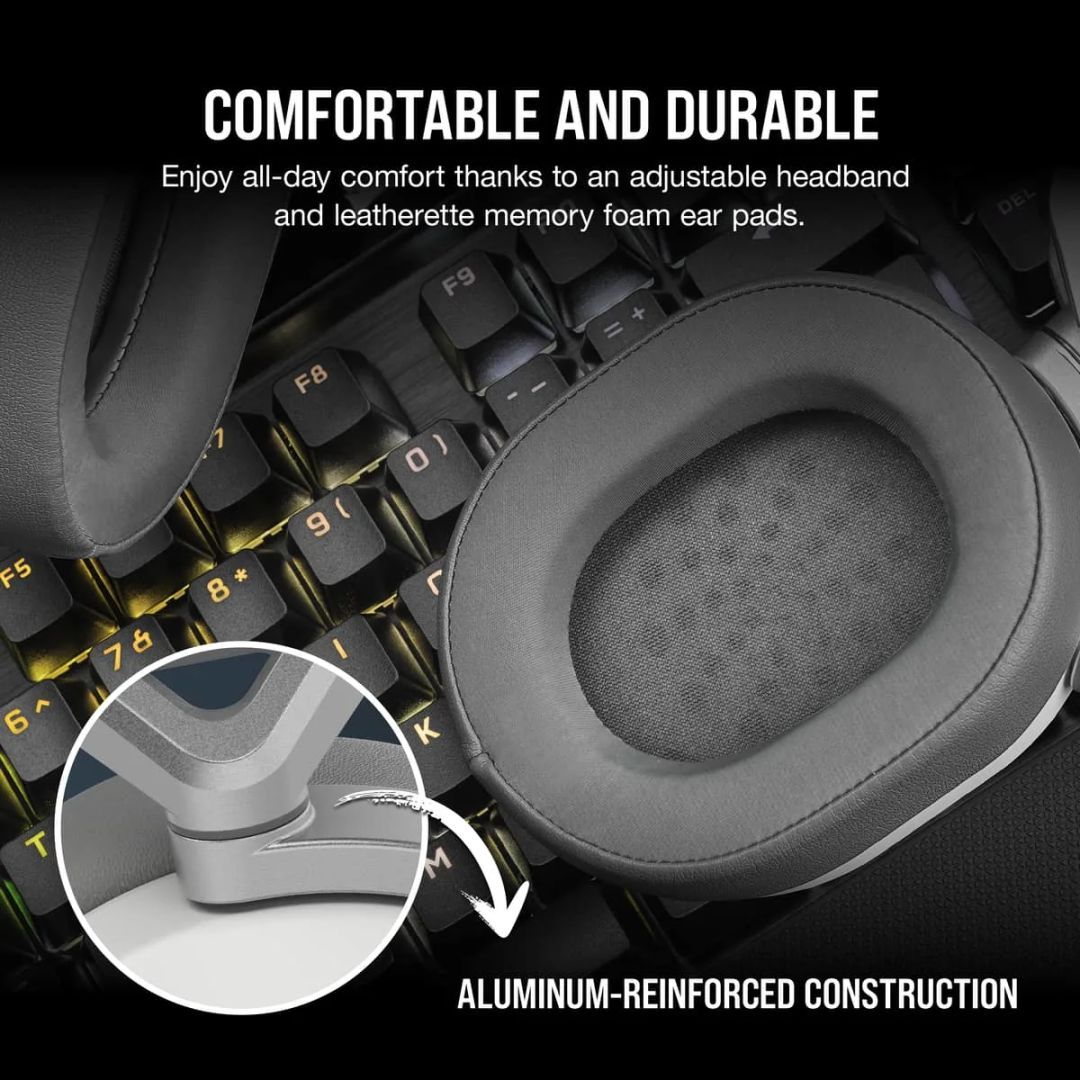 Corsair HS65 v2 Wireless Bluetooth Gaming Headset White