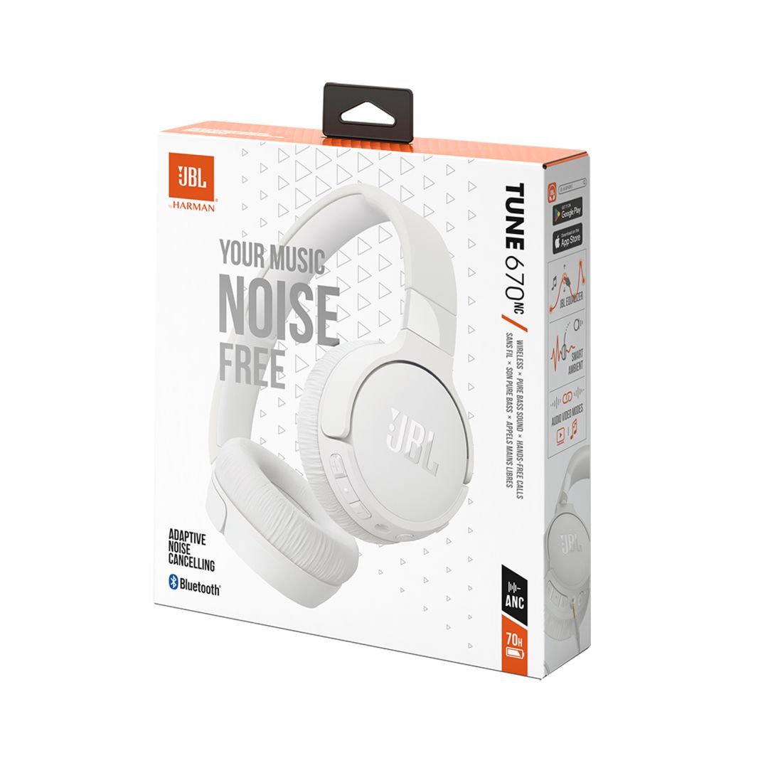 JBL Tune 670NC Wireless Bluetooth Headset White JBL Tune 670NC Wireless Bluetooth Headset White