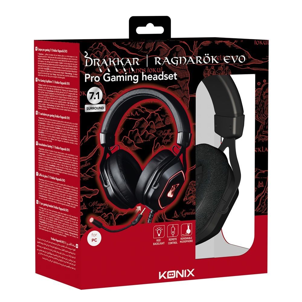 KONIX Drakkar Ragnarök Evo 7.1 Gaming Headset Black KONIX Drakkar Ragnarök Evo 7.1 Gaming Headset Black
