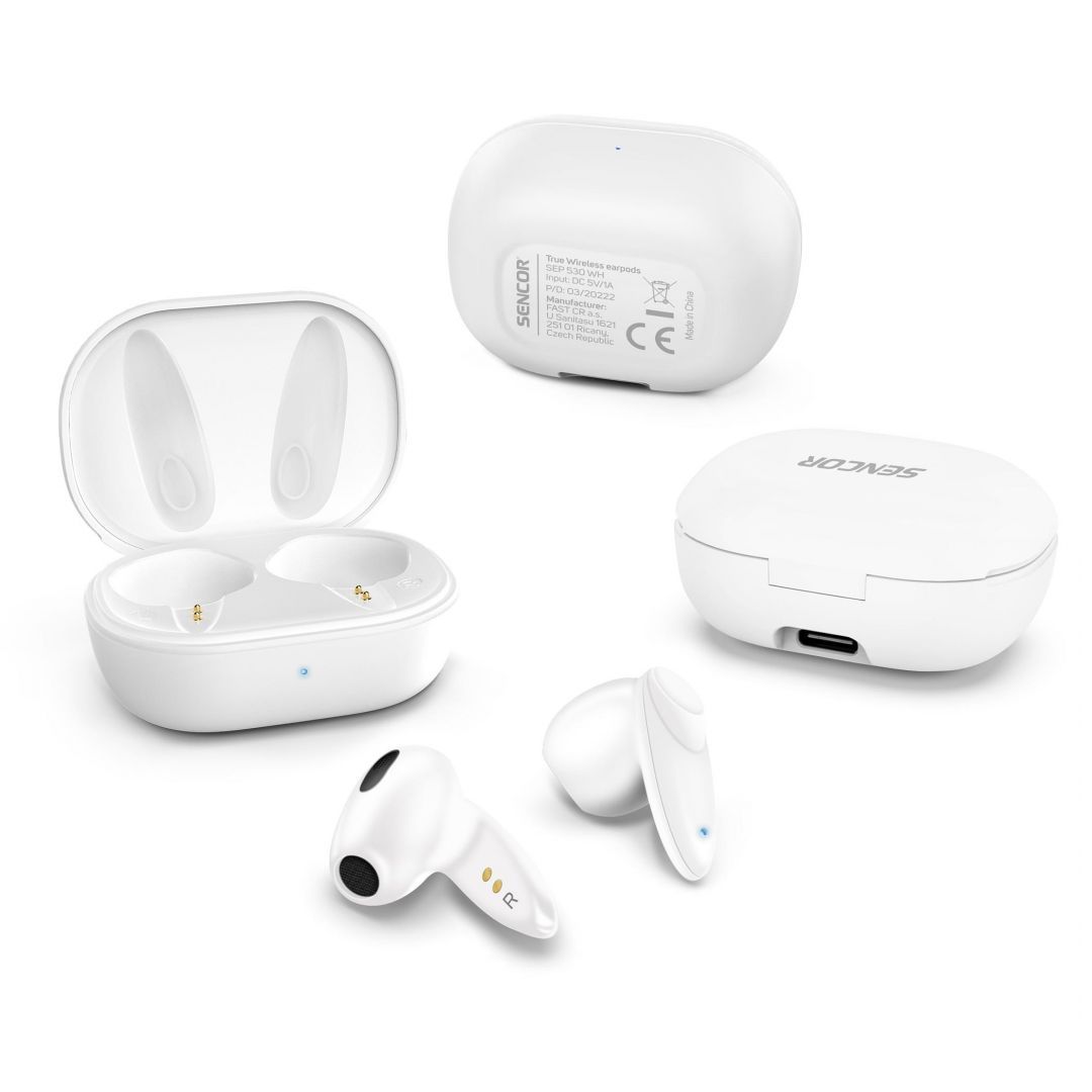 Sencor SEP 530BT WH TWS Bluetooth Headset White Sencor SEP 530BT WH TWS Bluetooth Headset White